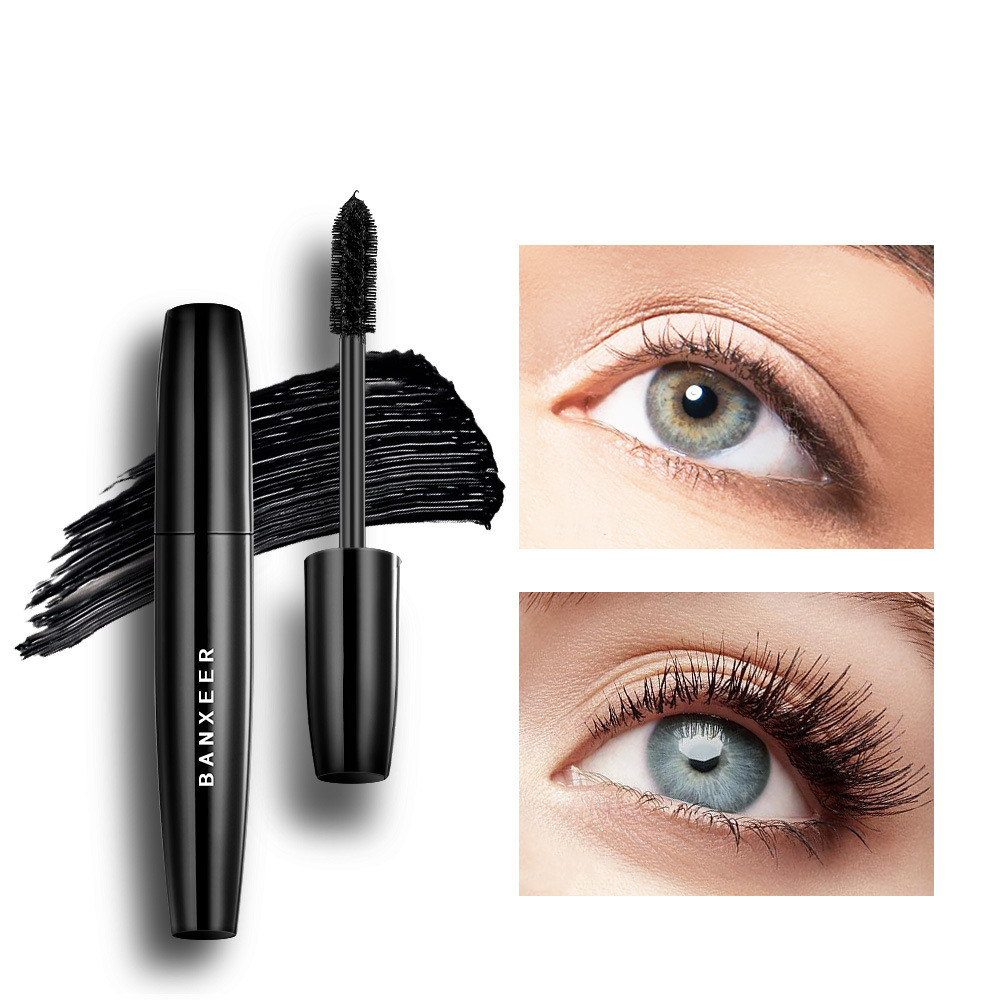 

BANXEER Fluffy Volume Mascara Makeup 4D Silk Fiber Lash Waterproof Rimel 3d Extension Thick Long Curling Eyelash, Black