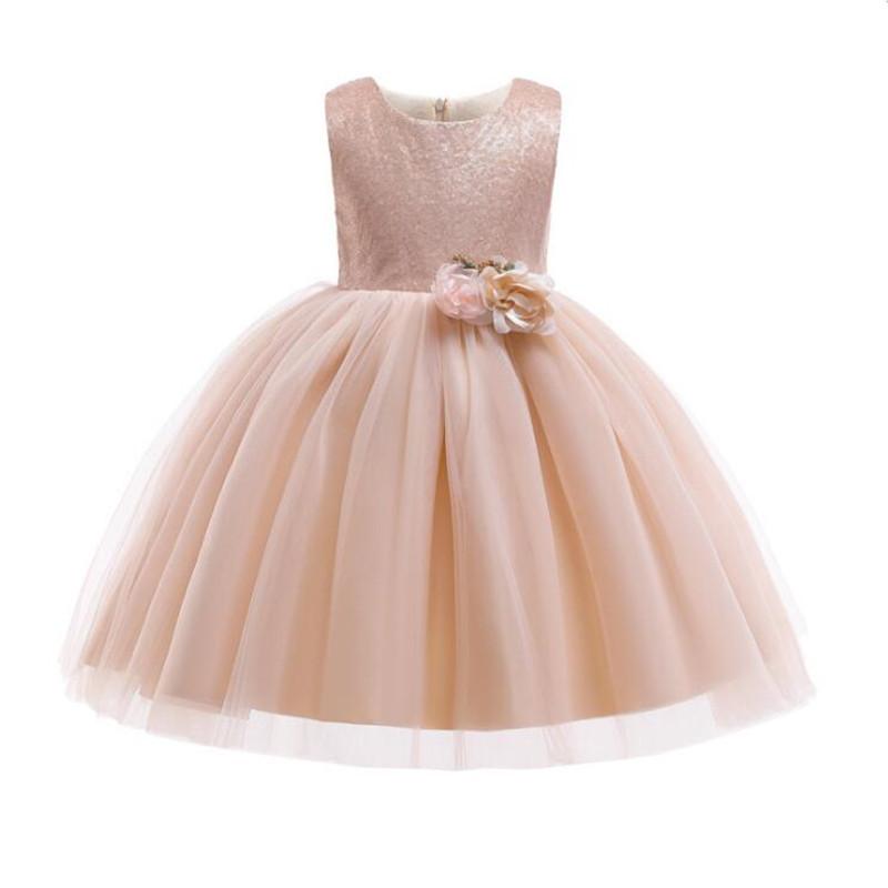 

Girl's Dresses Summer Sequined Wedding Gold Kids Dress For Girls Pageant Evening Children's Clothing Party Costumes Vestidos, Red;yellow