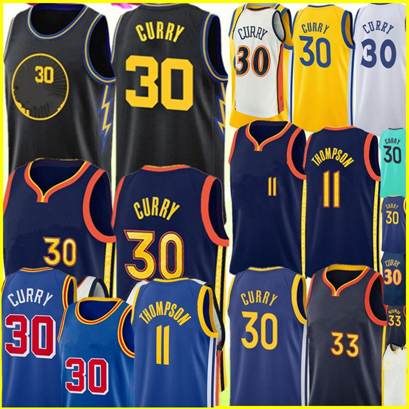 

Stephen 30 Curry Jersey Klay 11 Thompson 33 Wiseman Basketball Jerseys Men S-XXL Blue Yellow White black Green High quality 2022 stitched Logos