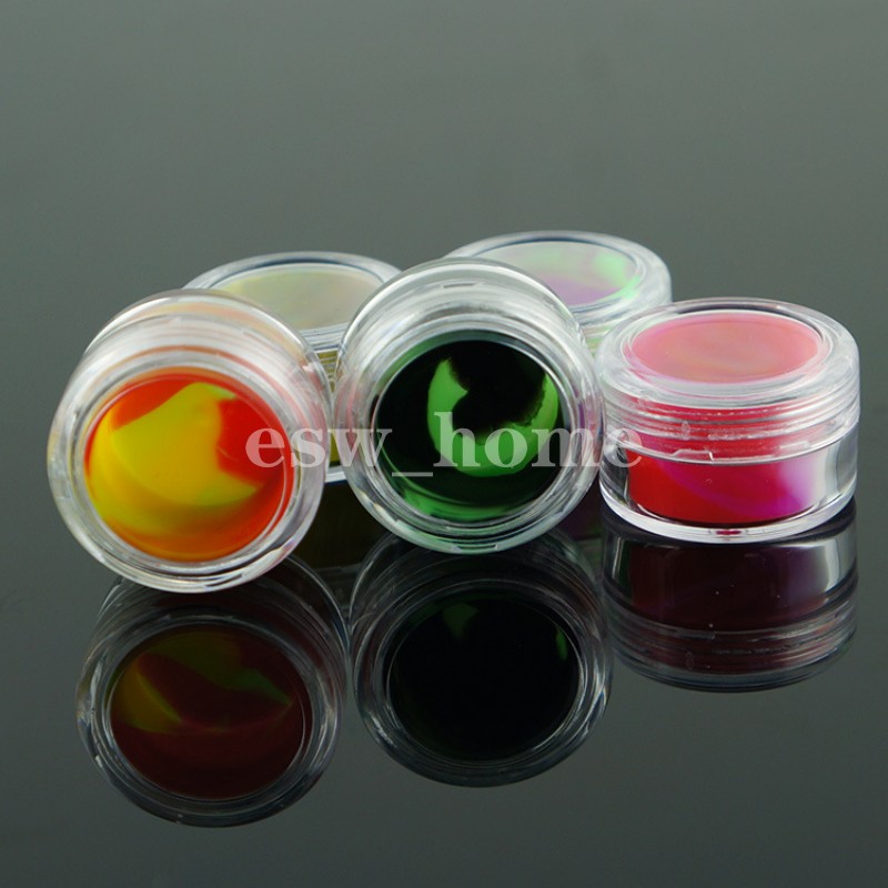

Packing Bottles 5ml Storage Pocket Size Silicone oil Container and Non Stick Slick oil Dab Wax Jar with Acrylic Transparent Case