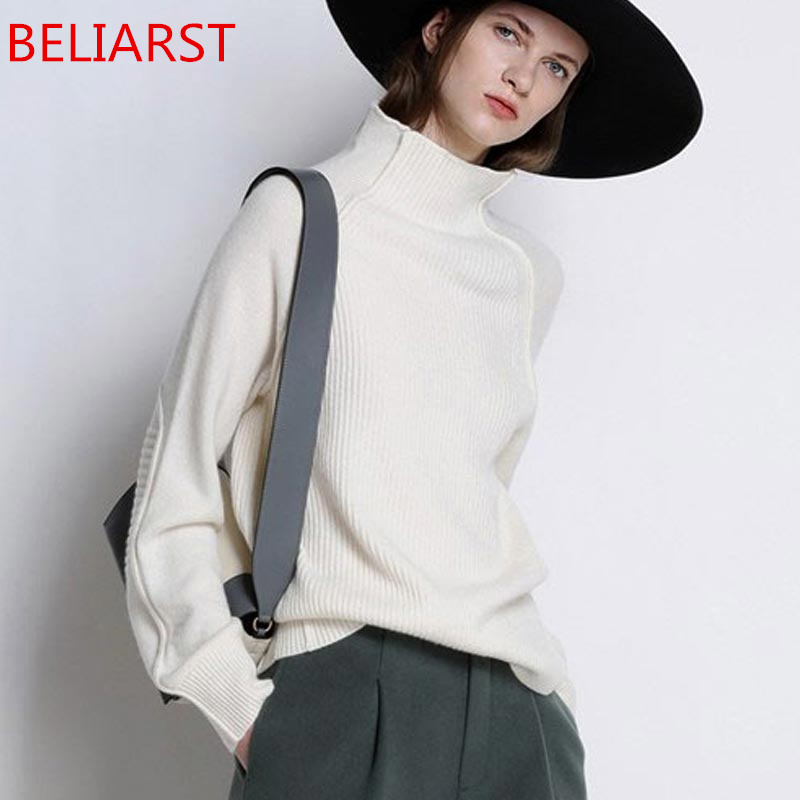 

BELIARST Sweater Women Thiened Pullover Loose 100% Pure Wool, Default color