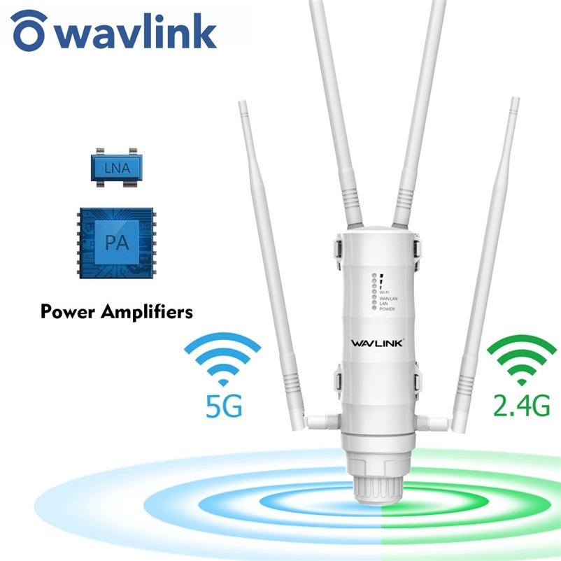 

Wavlink Outdoor WiFi Range Extender Wireless Access Point Dual Band 2.4G+5Ghz High Power Wifi Router/Repeater Signal Booster POE 210607