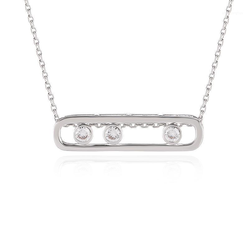 

Cross-border Same Necklace Square Geometric Pendant Clavicle Chain European And American Exaggerated Copper Micro-inlaid Clavicl Chains, Silver