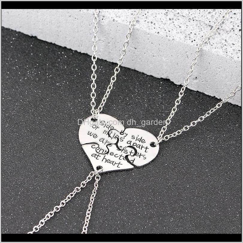 

Pendant Pendants Jewelry Drop Delivery 2021 3 Piece Broken Friends Necklaces Carved By Side Or Miles Apart We Are Sisters Connected At Heart