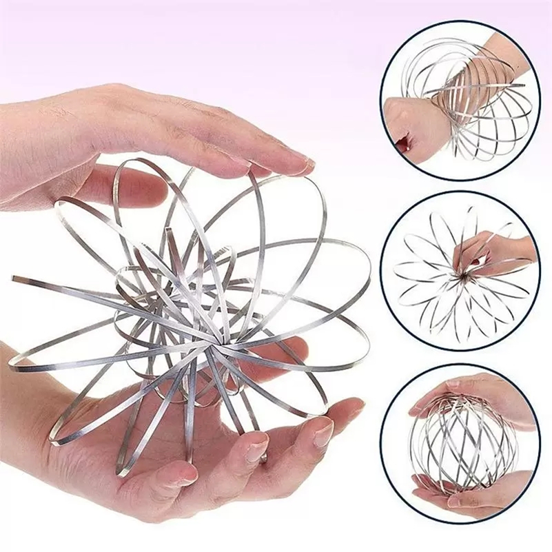 

Fidget Magic Flow Ring Toys Toroflux Kinetic Spring Funny Outdoor Game Intelligent Spinner 3D Arm Inductive Stress Relief Toy