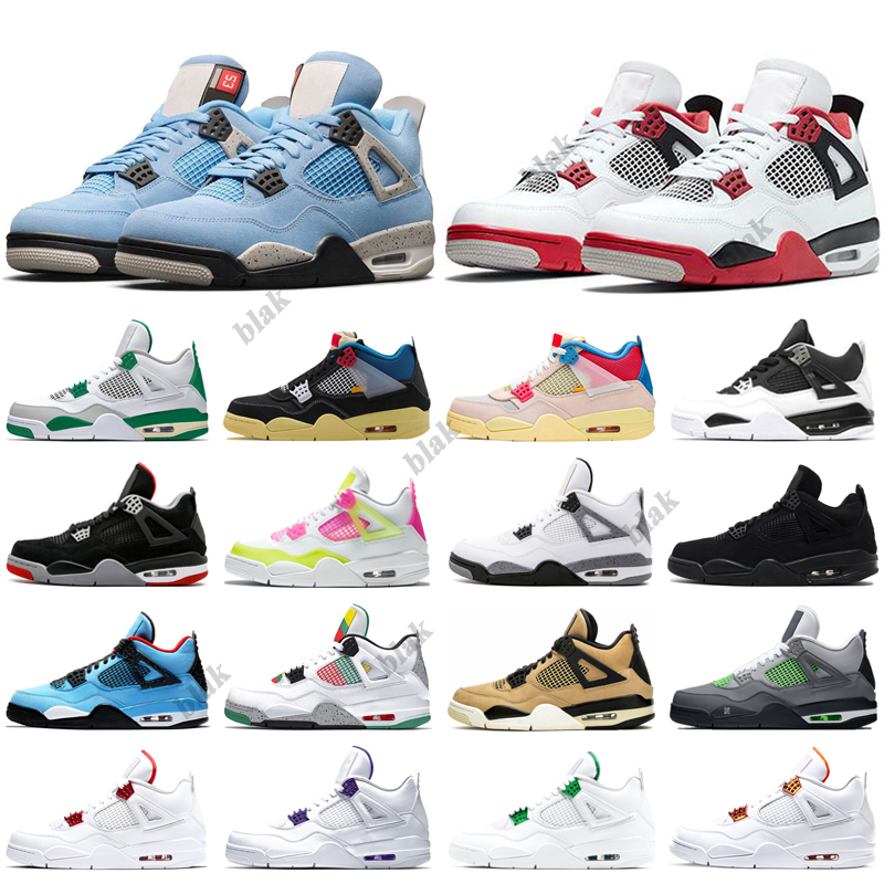 

2021 University Blue 4s Basketball Shoes 4 New Fire Red Pine Green Lemon Venom Bred Black Cat White Cement Mens Trainers Sneakers, Mushroom