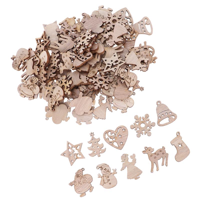 

Christmas Decorations 150 Pcs Xmas Wood Slice Hanging Ornament Tree Decor (Mixed Style)