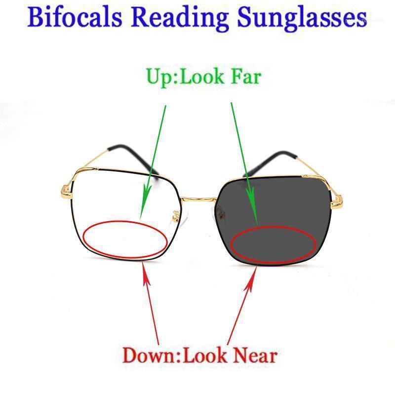 

Sunglasses Intelligent Pochromic Bifocals Reading Magnifier For Women Men Look Near Far Presbyopic Glasses Metal Frame N5