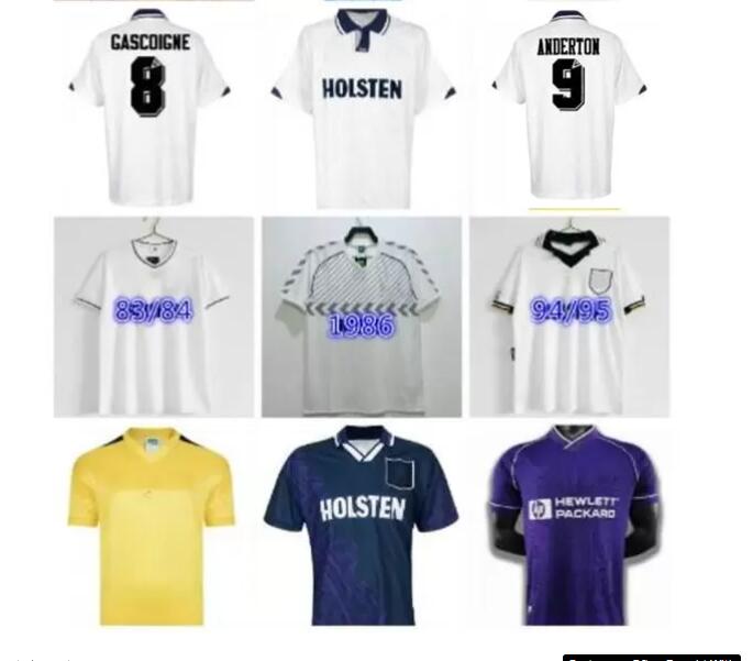 

1991 92 93 94 95 98 99 Tottenham Gascoigne retro soccer jersey CAMPBELL Mabbutt Ruddock Sheringham Lineker Klinsmann CARR FERDINAND football shirt
