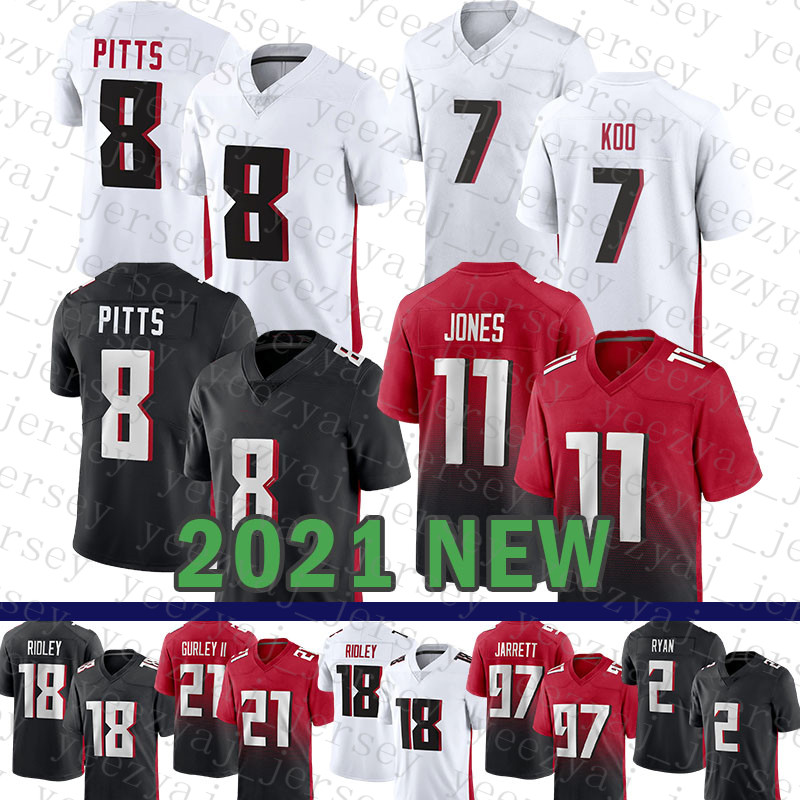 

8 Kyle Pitts 2 Matt Ryan Football Jersey Ridley Tony Gonzalez Deion Sanders Deion Jones Grady Jarrett Foyesade Oluokun Michael Vick A.J. Terrell Jr. AJ McCarron Gurley II, Mens-lie y