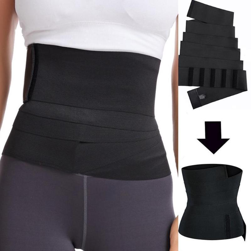 

Belts 1Pcs Abdomen Waist Belt Trainer Women Slimming Sheath Bandage Wrap Body Shaper Tummy Shapewear Trimmer Stretch Bands, Black