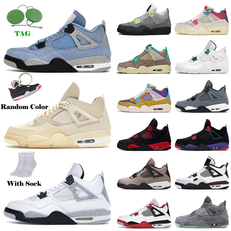 

Wholesale 2021 Basketball Shoes 4 4s IV Jumpman University Blue Sail White Cement Mens Women Red Thunder Off Retro Sneakers Trainers SIZE 13, D22 psgs 40-47