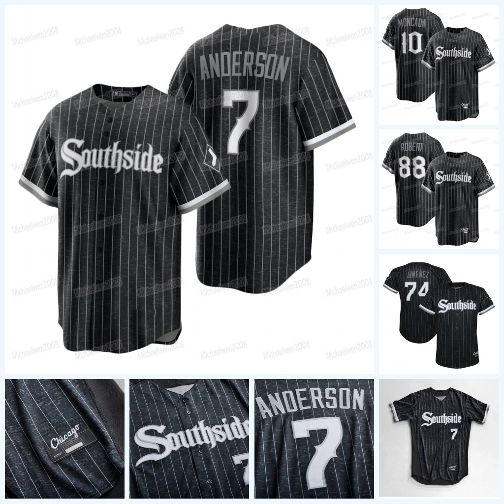 

Southside White Sox 2021 City Connect Jersey Chicago Luis Robert Zack Collins Leury Garcia Adam Eaton Yoan Moncada Tim Anderson Jose Abreu Y, Blue;black
