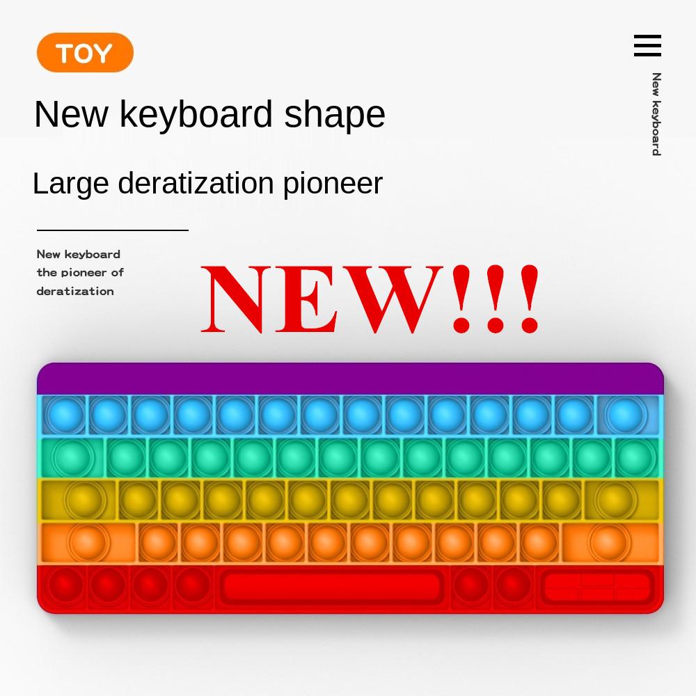 

Fidget Toys Keyboard Shape Reliver Stress Party Gifts Rainbow Silicone Push It Bubble Antistress Sensory Toy Adult Children Office School Squeeze Board Game