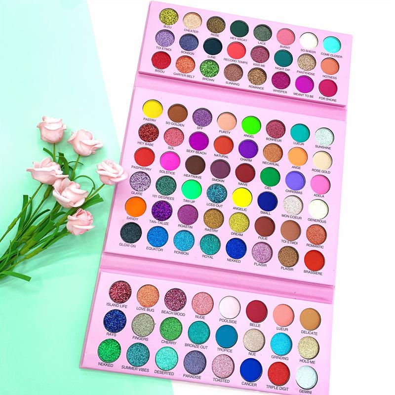 

Eye Shadow Butterfly Pattern 96 Colors Eyeshadow Palette Matte Glitter Highlighter Pigment Makeup Powder Cosmetic, 60 colors