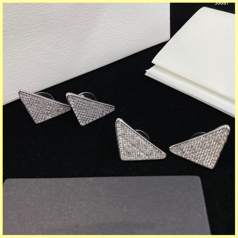 

Fashion Diamond Earrings Studs Luxurys Designers Earring Gold Hoop Earrings Women Triangle Earings Brands Jewelry Wedding Ornaments Box