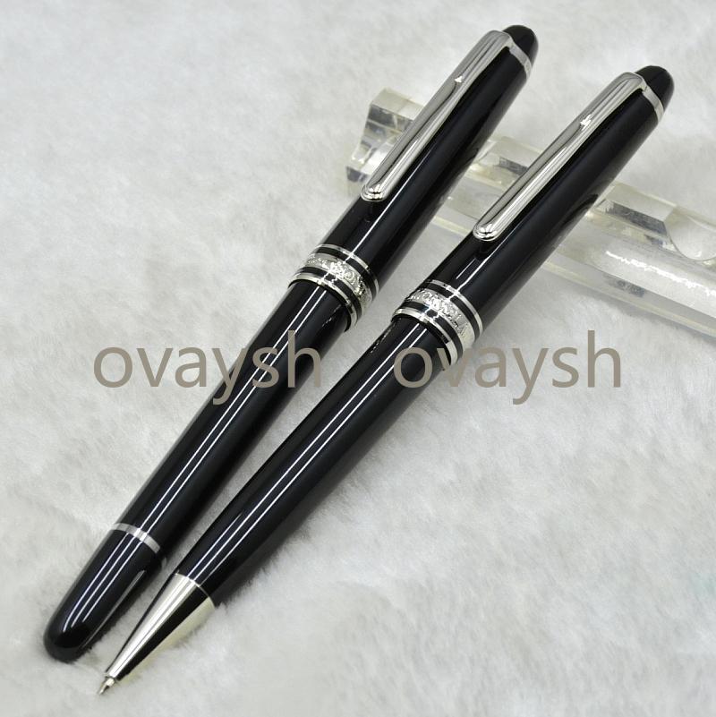 

Luxury Msk-163 Classic Black Resin Rollerball pen Ballpoint pen Fountain pens Stationery school office supply with Serial Number, As picture shows