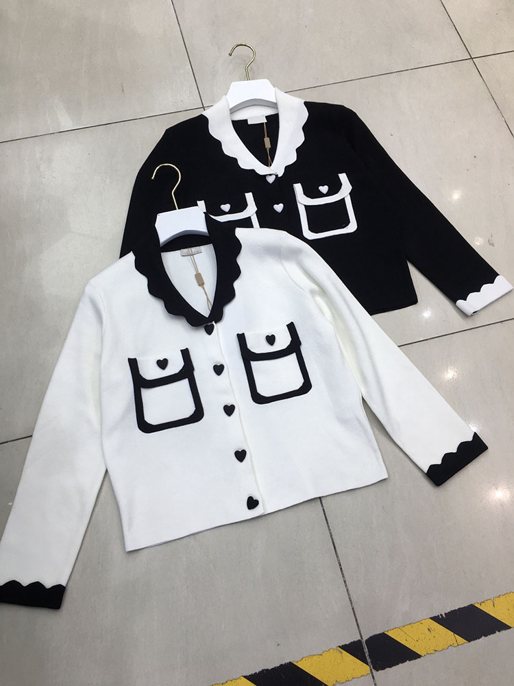 

Contrasting color wave lapel temperament lady pocket cardigan women's 2021 early autumn new xqnm724 1002, Packing box
