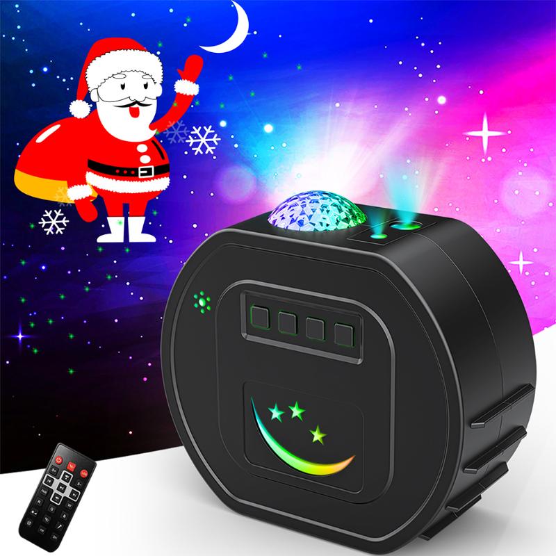 

Night Lights Projector Light 5 In 1 Christmas Pattern Stage Bluetooth-Compatible Audio Colorful Wave For Holiday