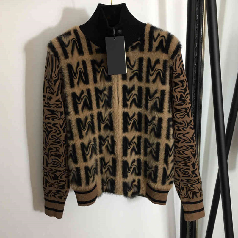 

Fashion women jackets coat wool knitted mink velvet logo top quality ffen brand winter coats jackets zipper long sleeve casual womens designer clothes ffen1