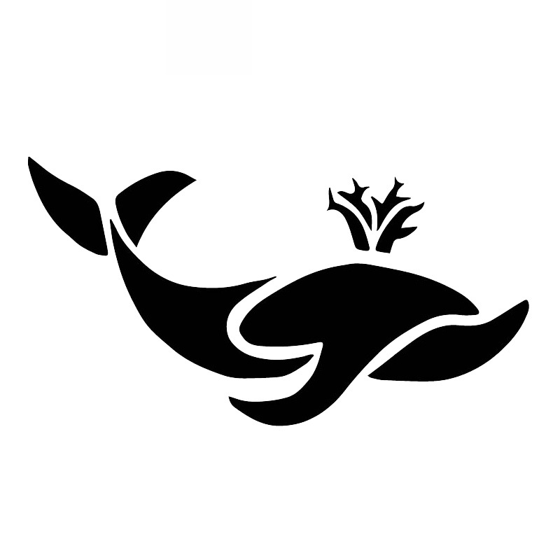 Beautiful Whale Applique High Quality Car Window Decoration Personality Waterproof Applique Black/white, 19cm*10cm-image-686373471