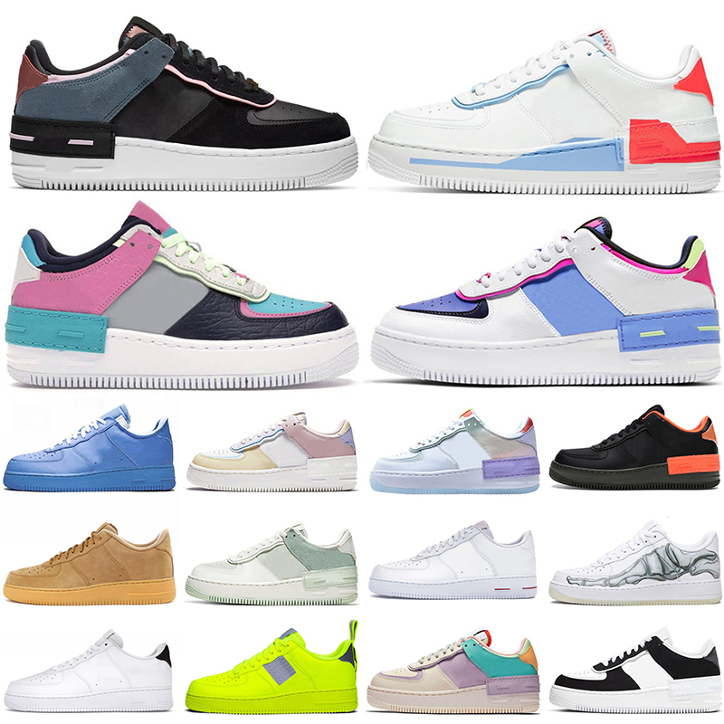 

2021 Top Quality Shadow Dunk One Mens Women Running Sports Shoes Platform Low Black Light Arctic AirForces 1 Triple White Off Trainers Skateboarding 36-45, #a1 white black