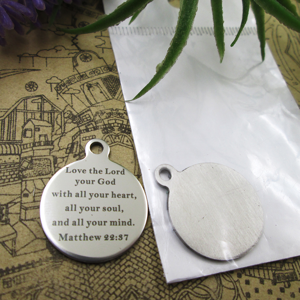 

40pcs--stainless steel charms"Love The Lord Your God With All Y our Heart.." more style choosing DIY pendants fo necklace