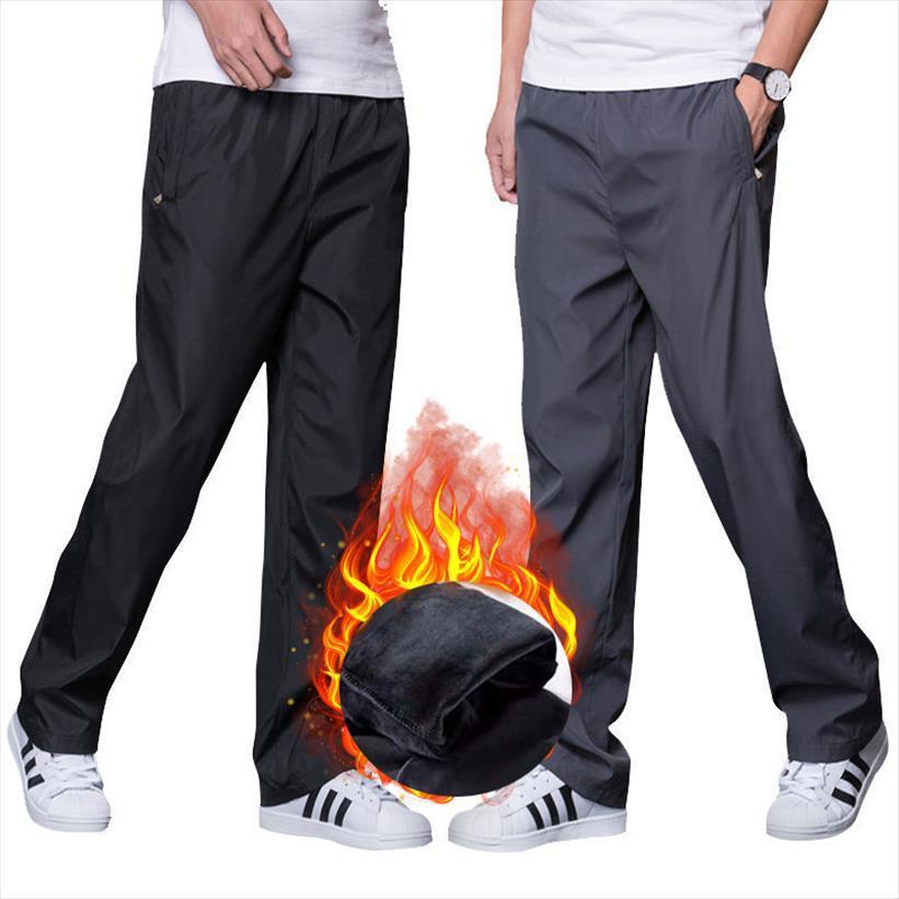 

autumn quick drying women pants elastic waist winter breathable polyester sport straight warm fleece sweatpants, Black