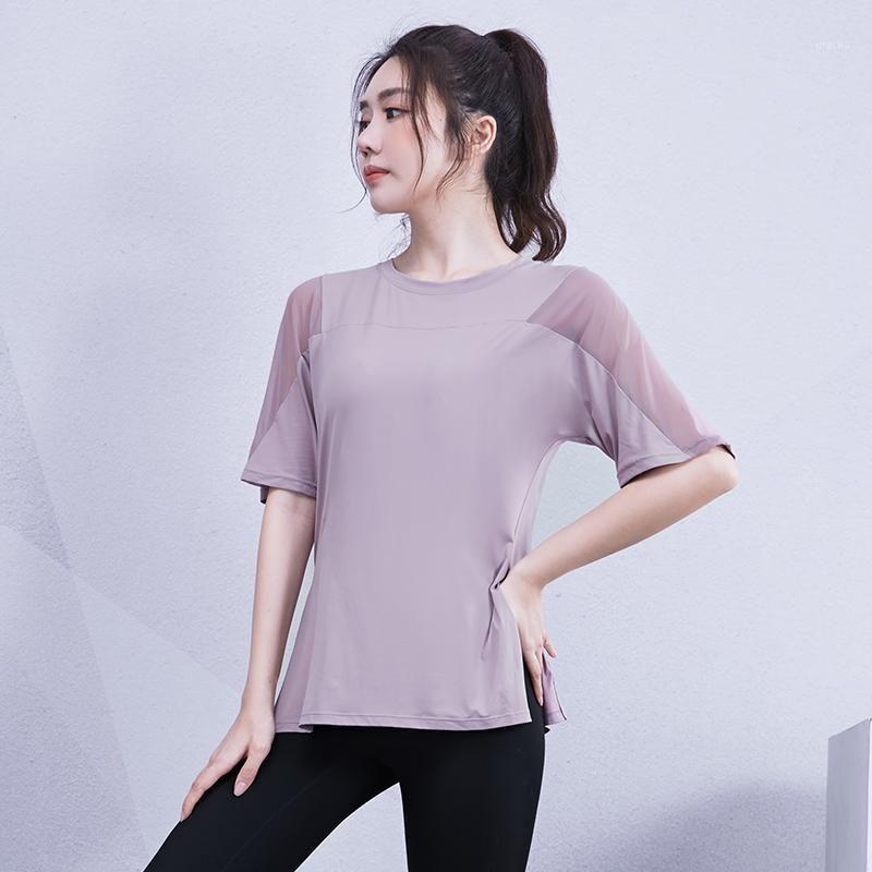 

Yoga Outfit Summer Woman T-Shirts Loose Thin Quick-Drying Casual Running Training Fitness Professional Fashion Short-Sleeved Sportswear
