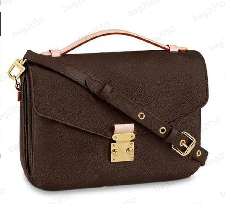 

2021 luxurys bags women handbag messenger bag oxidizing leather POCHETTE metis elegant crossbody shoulder bag, Brown flower