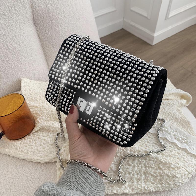 

Shoulder Bags Purses And Handbags Luxury Designer 2021 Fashion Chain Messenger Bag Women Rhinestone Diagonal Bolsos Para Mujer