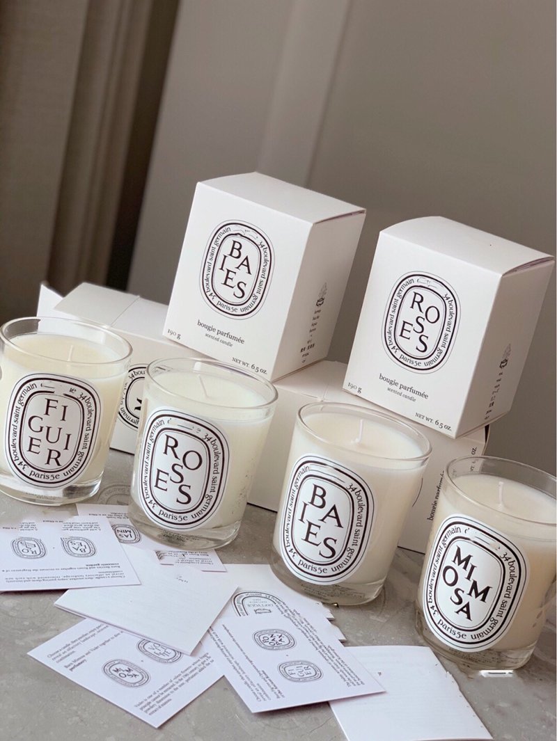 

Newest Solid Perfume Famous Fragrance Scented Candle BAIES FIGUIER ROSES MIMOSA 190G Sealed Gift Box 6.5OZ fast delivery