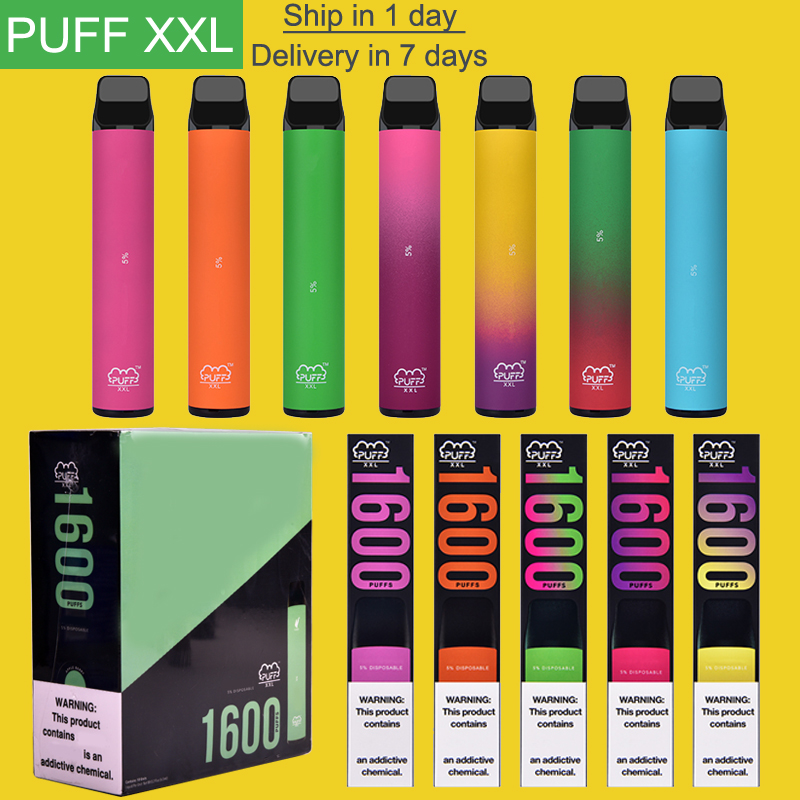 

Puff Bar XXL Disposable Vape Pen Electronic Cigarette 1600 Puffs Kit Prefilled Cartidge Vs Bang Edge
