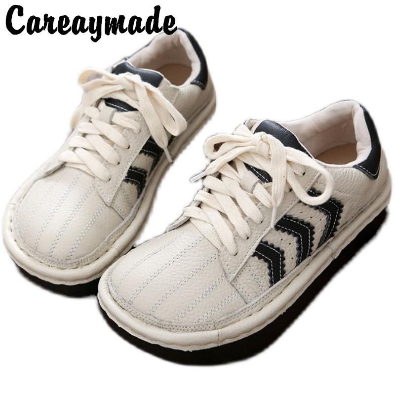 

Careaymade- Original Handmade Genuine Leather Shoes,thick Soled Women's Shoes,Japanese Shoes,single Shoes,casual Shoes Dress, Black