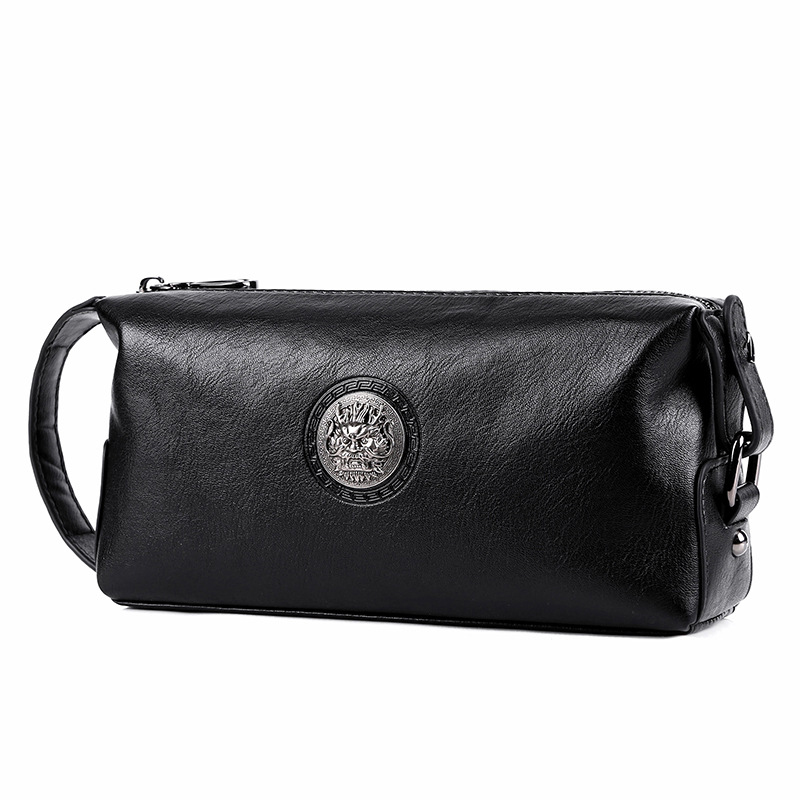 

Classic Men Wallet Credit Card Holder Coin Pocket Mens Clutch Bag Leather Wristlet Purse For Men Money Bag Document Long Wallet, Black a