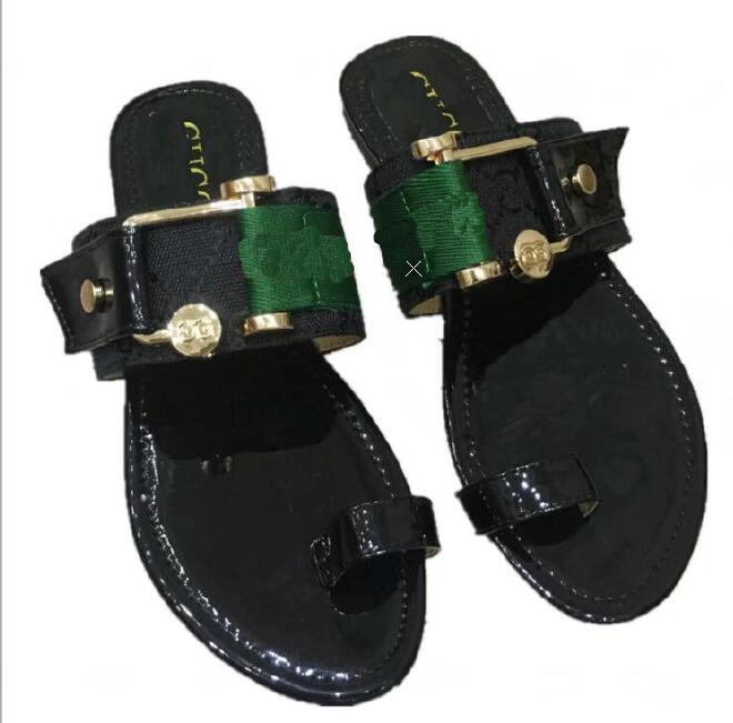 

68 Summer Women Beach Shoes Fashion Woman Slide Sandals Ladies Flat Shoes Slip on Sandles Femme Designer Slippers size 35-42, Black