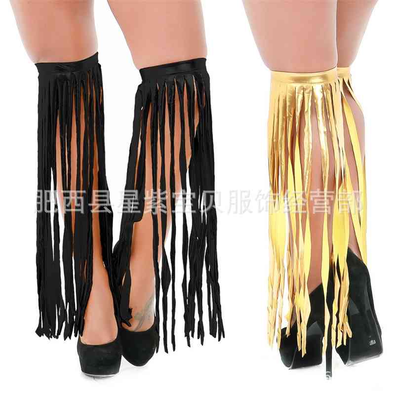 

Style Sexy Lingerie non slip leg ring tassel knee Garter, Black;white