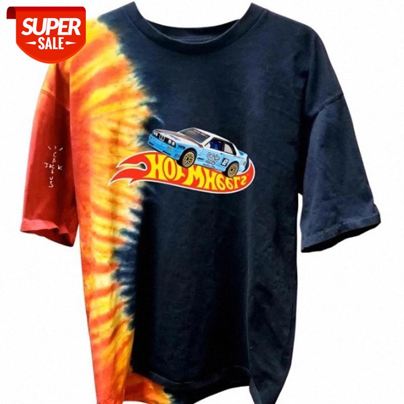 

TRAVIS SCOTT Jack Boys Hotwheels Racing Tie Dye Tee T shirt Mens Women ASTROWORLD Streetwear T-shirts kanye west #Of36, White;black