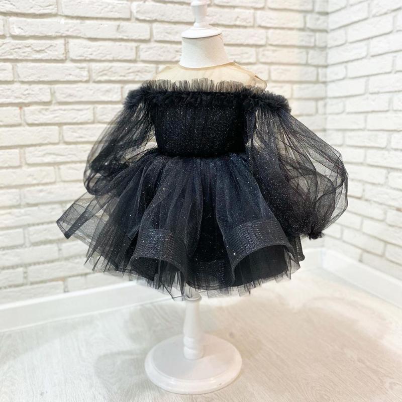 

Girl's Dresses Simple Glitter Ball Gown Girl Party Dress Short Princess Puffy Christmas Tulle Pageant, Red;yellow