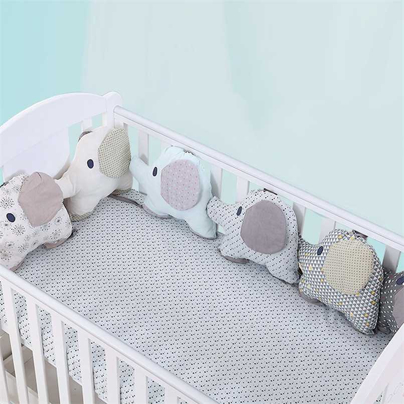 6pcs Baby Bed Bumper Flexible Backrest Cushion Aimal Elephant Crib Bumper Soft Infant Bed Around Protection Pad Baby Bedding Set 211025-image-735142018