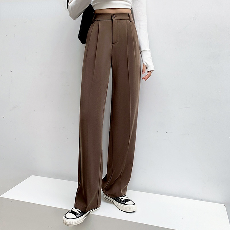 

Casual High Waist Loose Wide Leg Pants for Women Spring Autumn New Female Floor-Length White Suits Pants Ladies Long Trousers
