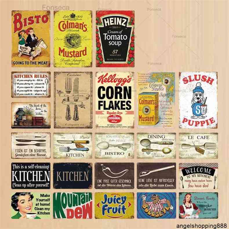 

Plaque Vintage Tin Retro Kitchen s House Home Dinning Room Wall Decor Metal Signsa