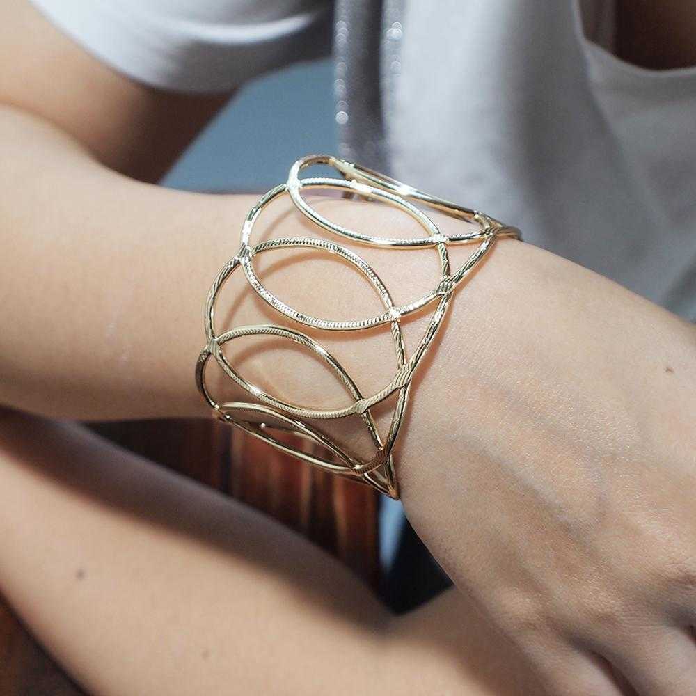 

Manilai Punk Alloy Statement Cuff Bangles Maxi Women Jewelry Geometric Metal Big Bracelet Bangles Accessories Gift Q0719