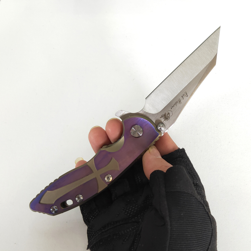 

Limited Customization Version XM-18 Folding Knife Real M390 Blade Fashion Colorful Anodized Titanium Knives Pocket EDC Outdoor Tactical Surv