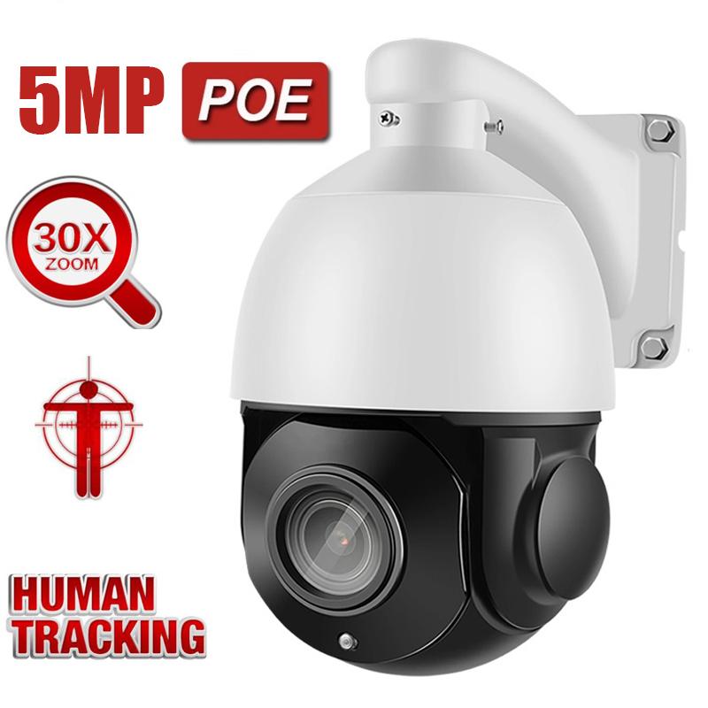 

Cameras 5MP POE Humanoid Tracking IP PTZ Camera 30X Optical+4X Digital Zoom Built-in Microphone Audio Security IR 100m SD Slot