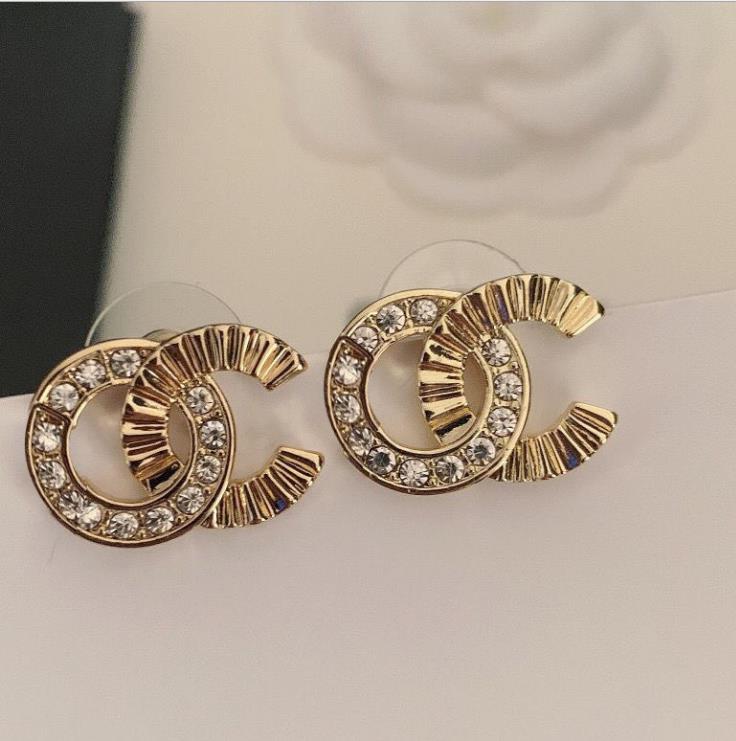 

New diamond studded Earrings net red with pleated small fragrant wind Earrings