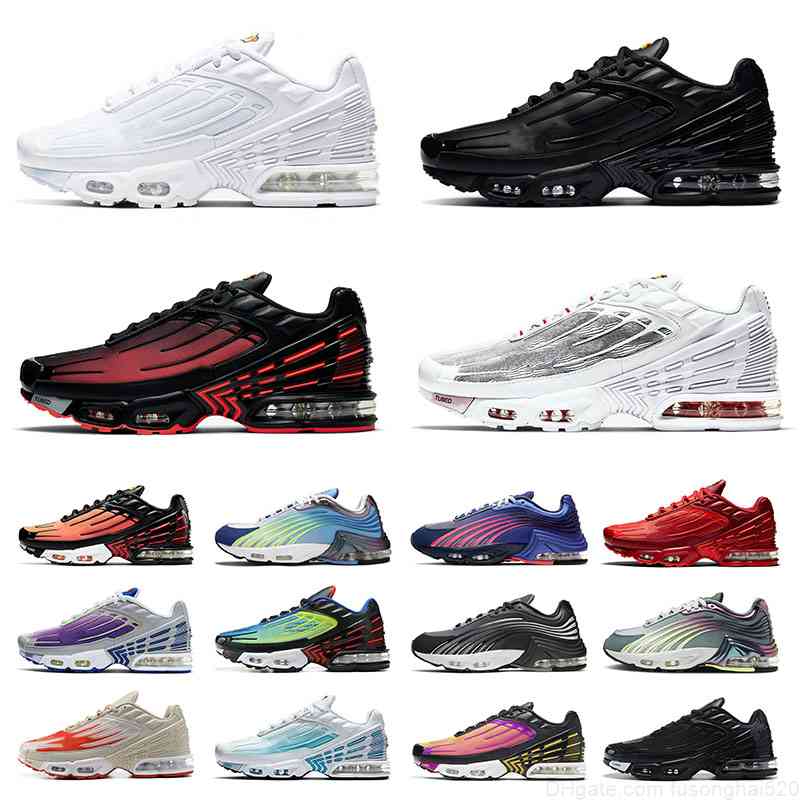 

2021 Arrival TN 3 Men's Women's Plus 2 Running Outdoor shoes Radiant Red All Black White Tuned III Laser Blue Grey\rair\rvapor\rairmax max
