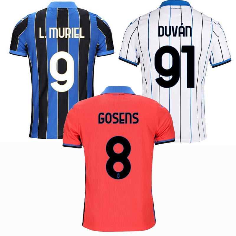 

2021 2022 Atalanta BC Soccer Jerseys L.MURIEL BARROW PASALIC DE ROON MANCINI DUVAN home away 3rd 21 22 football men and kids shirt