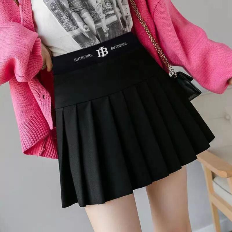

Women's Skirts Summer XL High Waist Pleated Skirt Trend A-line College Style Mini, Black04
