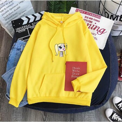 

Women' cartoon cartoon printed hoodie women' autumn and winter with fleece European and American Korean version loose hoodie long sleeve large size INS tide, Beige